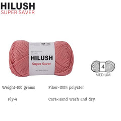 HILUSH Supersaver,Poly Yarn Supersoft Hand Knitting Wool Ball,(1 Ball/100 Gram Each)Ball Suitable For Craft,Crochet,Amigurumi,Embroidery,Toys,Garments,Flowers And Hobby Projects,2 Fine,Shade No(Black)