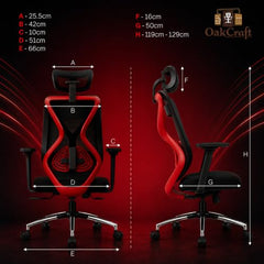 Oakcraft Hurricane Premium Ergonomic Office Chair | Dynamic 2D Lumbar Support | High-Back Executive Chair for Office, Home & Workstation