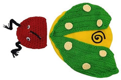 MOMISY Newborn Photography Props Baby Girl Boy Photo Props for Infant Hand Crocheted Beetle Outfit and Hat-Green