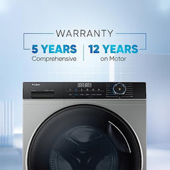 Haier 8 Kg 5 Star Inverter Direct Motion Motor Fully Automatic Front Load Washing Machine (HW80-IM1479CS8U1, 525 Super Drum, Puri Steam, Dark Jade Silver)