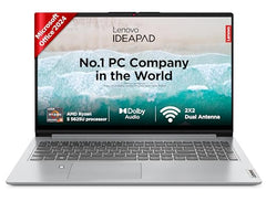Lenovo IdeaPad 1 AMD Ryzen 5 5500U 15.6" HD Thin and Light Laptop (8GB RAM/512GB SSD/Windows 11 Home/Office Home 2024/1 Year ADP Free/Grey/1.6Kg), 82R4011MIN