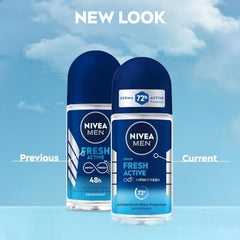 Nivea Woody Fresh Active Roll On For Men, Anti-Perspirant, 50 Ml & Men Body Wash, Deep Impact, 3 In 1 Shower Gel For Body, Face & Hair, With Microfine Clay, 250 Ml