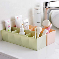 SYGA Pink 5 Grid Multi Function Desktop Storage Box Deep Desk Drawer Organizer Tray(Set of Three)