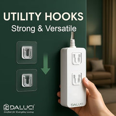 DALUCI 5 Pair Heavy Duty Male-Female Interlocking Adhesive Wall Hooks for Hanging | Sticker Hooks for Wall Heavy Items | Nail-Free Wall Hanger Hook for Bathroom, Kitchen (Male - Female, Pack of 10)
