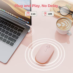 TECKNET Wireless Mouse, 2.4G Ergonomic Computer Mouse, 2600 DPI, Green