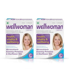 Wellwoman Multivitamin for Women | With Evening Primrose Oil, Magnesium, Vitamin C, B6, Folic Acid | Vegetarian Supplement | 30 Capsules (Pack of 2)