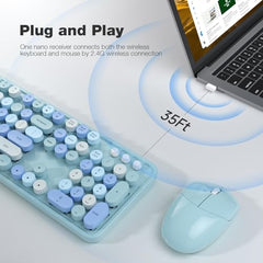 MOFII Wireless Keyboard and Mouse Combo, Full Size, 2.4GHz, Windows, Purple