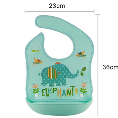 Syga Baby Bib 1 Piece Waterproof Silicone Roll up Washable Baby Feeding Eating Bib for 6 Months to 2 Years Unisex Baby (Multicolour)