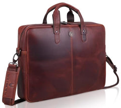 WildHorn Genuine Leather Office Bag for Men | 15.6-Inch Laptop Bag with a Minimalist Design | Professional Leather Bag with Adjustable Straps & Multiple Compartments | 1-Year Warranty