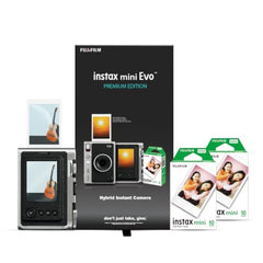 Fujifilm Instax Mini Evo Hybrid Camera Premium Edition with 20 Shots of instax Mini Instant Film - Black