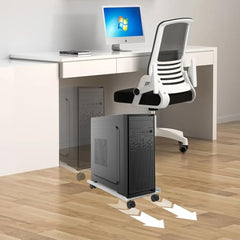 ZORBES Mobile CPU Stand Under Desk, Adjustable PC Holder with Wheels