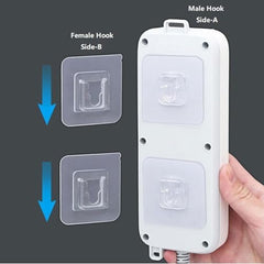 SIGNAMIO 6 Hook Shelf Adhesive Strip Wall Hanging Sticky Hook Black