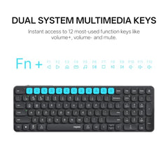 Rapoo 9010M Multi Device Wireless & Bluetooth Keyboard & Mouse Combo, White