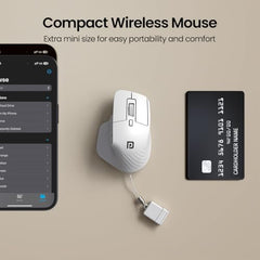 Portronics Toad Mino Rechargeable Bluetooth Mouse with Small Compact Size, Dual Wireless (Bluetooth + 2.4 GHz), Multi-Device Pair, Adjustable Sensitivity, for Laptop, PC, Tablet, Smartphone (Black)