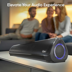 iGear Immerse+ 30W Bluetooth Soundbar Speaker | Heavy Bass, TWS Function, 4 Hrs+ Playback | BT v5.3, FM, Micro SD, USB & AUX | Mini Bluetooth Speaker, Sound bar for TV, Phone/Laptop/Projectors (Black)