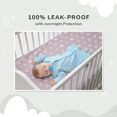 R for Rabbit Waterproof Quick Dry Sheet for Baby | Anti-Piling Fleece Breatheable Fabric Extra Absorbent Instant Dry Baby Bed/Cot Protector Mat (Size-S,Green-Grey,Pack of 2 Combo)