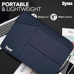 Dyazo 15-15.6 Inch Laptop Sleeve Case | Water Resistant Cover with Charger Pouch & Three Front Pockets | Compatible for Dell, HP, MacBook, Lenovo, Acer, Asus & All Other Notebooks (Black)