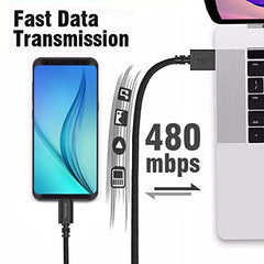 Czartech [1.2 Mt USB-C 20W Fast Charging cable Compatible with i-Phone,14,13, 12,11, X, 8, 7, 6, 5, i-Pad iPad Air and More [Nylon Braided,Black - Pack of 2]