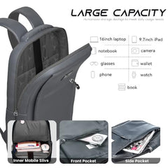 REDHORNS Waterproof 15.6-Inch Laptop Backpack for Unisex Travel Laptop Bag For Office Bag School Bag College Bag Business Bag - Black