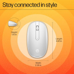 HP 240 Lunar White Bluetooth Mouse/Bluetooth® 5.1 connection/15 Month battery/1600 dpi Optical Sensor/Sleek and ambidextrous Design