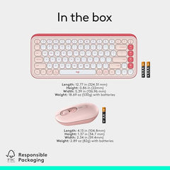 Logitech POP ICON Combo, Bluetooth Keyboard and Mouse Combo, Comfortable Typing, programmable Keys and Buttons, Quiet clicks, Easy-Switch up to 3 Devices - Graphite