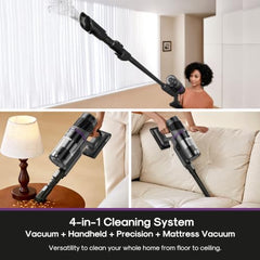 Eureka ReactiClean 200W Lightweight Cordless Stick Vacuum, NEC410BK | 5.5 lbs Lightweight, Detachable Battery, Up to 50-Min Runtime, Tangle-Resistant Brush, For Pet Hair, Hardwood, Carpet, Stairs
