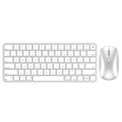 ULSOU Bluetooth Keyboard and Mouse Combo for Mac White Rechargeable, Mini Size, Comfortable Natural Typing, 4 Level DPI, Compatible with iPad, iPhone, MacBook Air/Pro