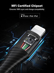 CableCreation Lightning to USB Data Sync Cable [MFi Certified] 0.5 FT