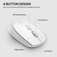 Portronics Toad 23 Wireless Optical Mouse with 2.4GHz, USB Nano Dongle, Optical Orientation, Click Wheel, Adjustable DPI(Pink)