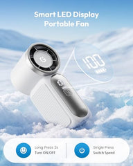 Gaiatop Portable Turbo Handheld Fan with Ice Cooler,Powerful High-Speed Foldable Hand Fan With 100 Speed Adjustable,4800mAh Rechargeable Personal Fans Gift for Travel Indoor Outdoor Use (Light pink)