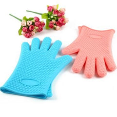 SYGA Microwave Silicone Heat Resistant Grilling BBQ Insulated Gloves for Cooking, Baking, Smoking & Potholder(1 Pair)