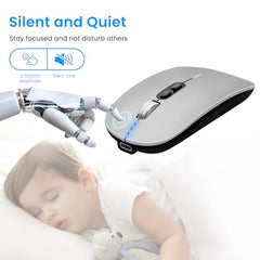 Verilux® Transparent Wireless Bluetooth Mouse with 2.4G USB-C & Bluetooth | [Battery Level Visible] Mouse for Laptop Wireless with 1600DPI Ergonomic Silent for Laptop Wireless, PC, iPad, IOS, Orange