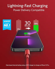 Anker New Nylon USB-C to Lightning Cable, 331 Cable, Fast Charging Cord (1ft, MFi Certified) for iPhone 13 13 Pro 12 Pro Max 12 11 X XS XR 8 Plus, AirPods Pro, Supports Power Delivery (Black)