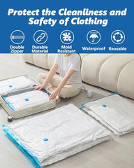 KRUDA Space Saving vacuum bags for clothes with pump Vacuum Compression Storage Bags with Electric Pump | | Reusable Airtight Zip Bags for Blankets, Clothes, Travel Up to 80% Space Saving