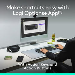 Logitech POP ICON Combo, Bluetooth Keyboard and Mouse Combo, Comfortable Typing, programmable Keys and Buttons, Quiet clicks, Easy-Switch up to 3 Devices - Graphite
