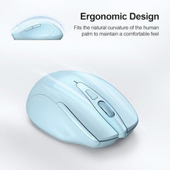 TECKNET Wireless Mouse, BT 5.0/2.4G, Rechargeable 6-DPI Silent, Grey