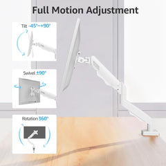 MOUNTUP Dual Monitor Stand for Desk, Monitor Arms for 2 Monitors 13-32 Inch | Holds 4.4-19.8lbs per Arm, VESA 75x75/100x100, Full Motion Monitor Mount for Home Office, C-Clamp & Grommet Base, Black