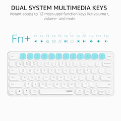Rapoo 9010M Multi Device Wireless & Bluetooth Keyboard & Mouse Combo, White