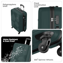 Safari Pentagon Pro 8 Wheels Set of 3, (Cabin + Medium + Large) Trolley Bag, Hard Case Polypropylene, 360º Wheeling Luggage, Suitcase for Travel, Trolley Bags for Travel, Luxury Beige