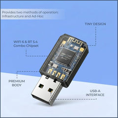 UNIGEN 600Mbps WiFi USB Adapter + Bluetooth 5.4 | 2.4GHz & 5.8GHz Wireless WiFi Dongle 5g | Compatible with Windows 7/10/11 | Compact Mini USB WiFi Receiver