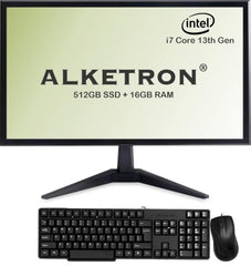ALKETRON All-in-One Desktop PC- 20-Inch Display, 16GB RAM, 512GB SSD, Intel Processor, UHD 4K Graphics, WiFi 6, BT 5.2, Windows11 + MS Office(Lifetime), 1+3 Year Warranty(Standard+ Edition 2026 Model)