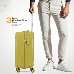 KAMILIANT by American Tourister Savvy | Trolley Bag Set of 3 (55+70+80 cms) for Travel| Hard Case Polypropylene (PP) Suitcase | 360° 8-Wheel Luggage Trolley | Combination Lock | Cress Green