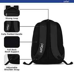 Safari Quill Large Laptop Backpack 26 Ltrs Water Resistant Fabric - Black