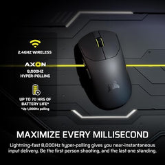 Corsair Sabre v2 PRO Ultralight FPS Wireless Gaming Mouse – 33,000 DPI, 36g Weight, 8,000Hz Hyper-Polling, Mechanical Switches, Up to 70-Hour Wireless Battery Life, Web Hub – White