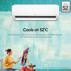 LG 1 Ton 4 Star DUAL Inverter Split AC (Copper, AI Convertible 6-in-1 Cooling, 4 Way Swing, HD Filter with Anti-Virus Protection, Faster Cooling & Energy Saving, TS-Q13JNYE, White)