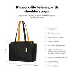 MOKOBARA Sunflower Tote 18L Laptop Bag 14 Inch Office Travel Handbag Beige | Stylish Purse College Girls Ladies Shoulder Bag Latest Waterproof Vegan Leather Tech Sleeve Luggage Strap Organizer Pocket