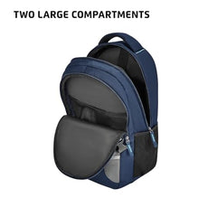 Safari Omega Spacious/Large 5 Compartment Laptop Backpack With Raincover, College Bag, Travel Bag For Unisex, Navy Blue, 30 Litre
