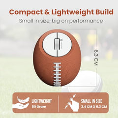 Portronics ToadPlay Rugby Mini Wireless Bluetooth Mouse with Dual Wireless Connectivity (BT + 2.4 GHz), Rechargeable Battery, Noise-Free Clicking, Multi-Device Pair, Adjust Sensitivity (Brown)