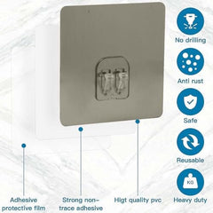 Shivstor 15 Pack Self Adhesive WallHook Heavy DutyHook for Hanging Without Drilling Transparent Nail Free StickyHook Strong Wall Hanger Set of 15 FlowerHook for Kitchen Bathroom Home Storage