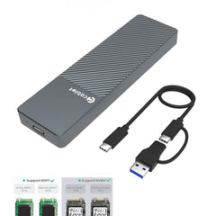 Cablet M.2 NVMe/NGFF SSD Enclosure USB 3.1 Gen2 10Gbps for 2242/2260/2280 M-Key/M+B Key PCIe SSD, Supports Dual Protocol NVMe and NGFF SSD, UASP Max 2TB, Aluminium Case